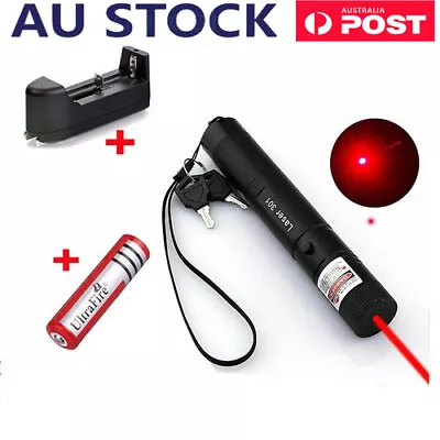 650nm < 1MW Red Laser Pointer Pen Visible Beam Light Lazer + Battery + Charger • $18.98